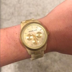Michael Kors light tan tortoise watch